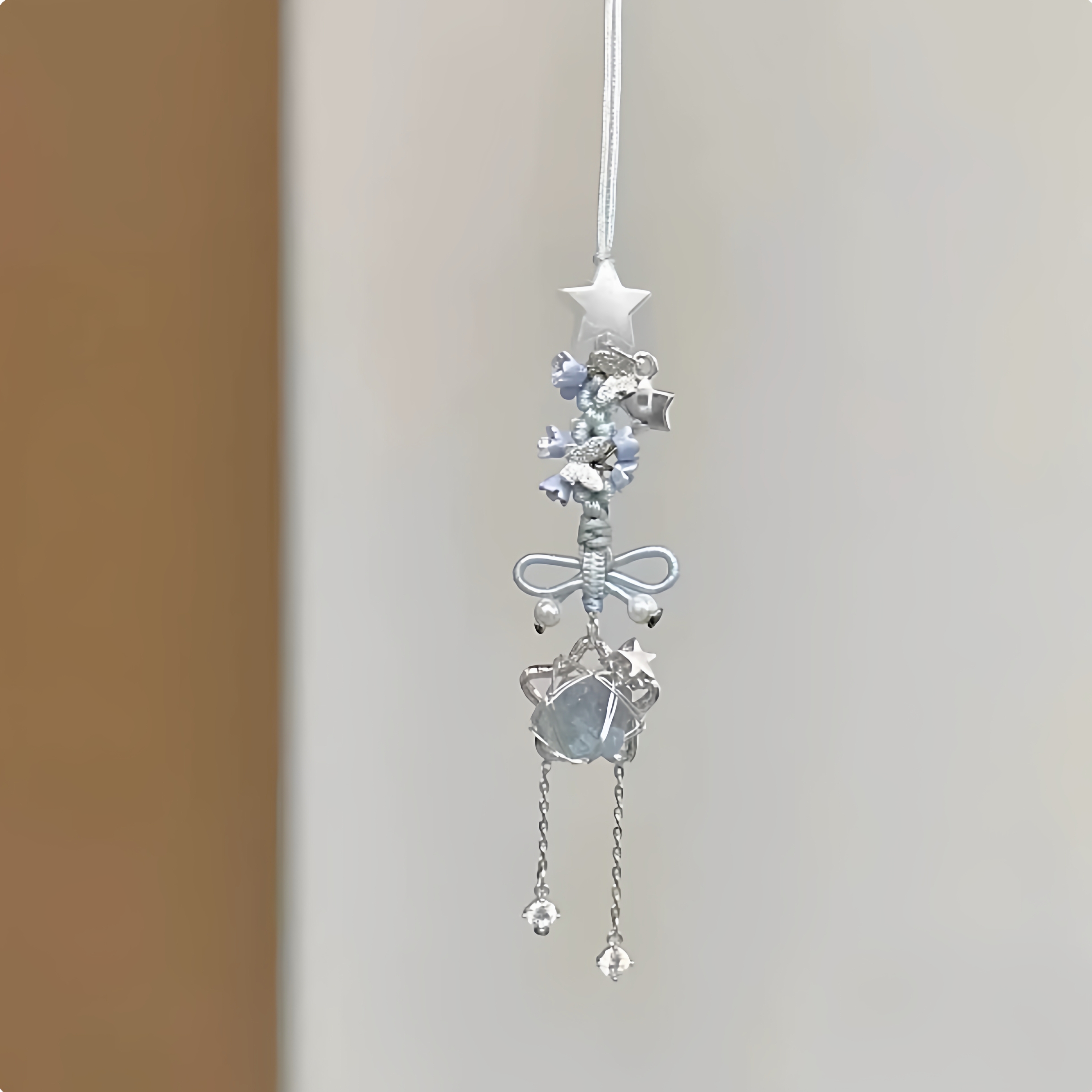 国风蓝色小星星手机链包挂手机挂件新中式高颜值编绳钥匙扣送礼物