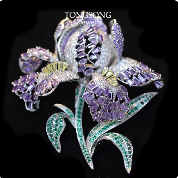 百合花高档女奢华胸针