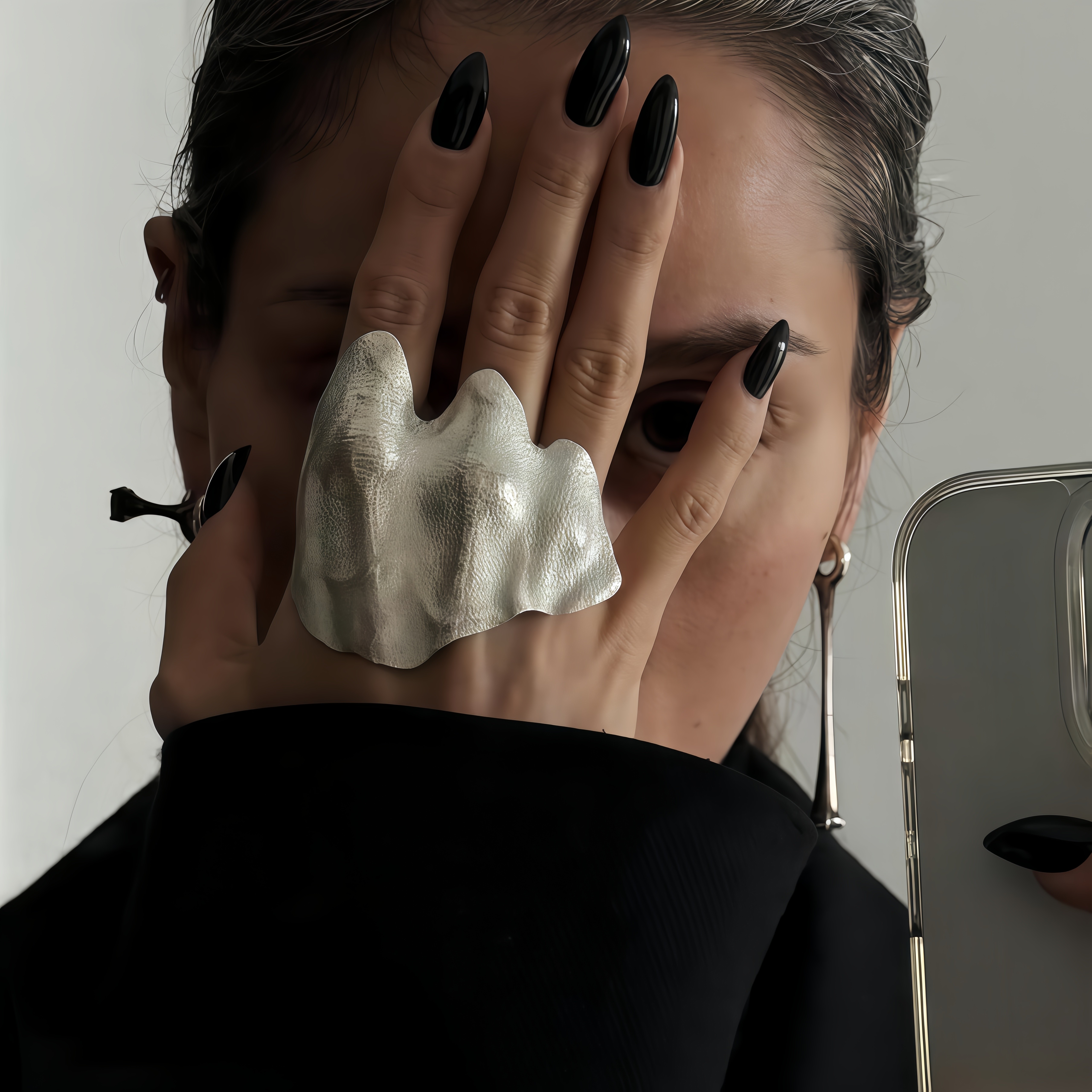 不规则褶皱关节戒指艺术感嘻哈潮流护甲2026新款护戒保护关节指环