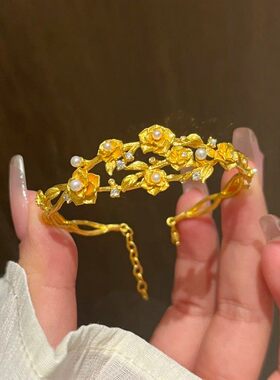 「神明花嫁」新中式玫瑰花珍珠手链精致百搭气质显白独特时尚手饰