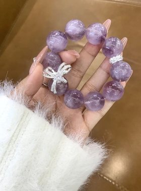 紫色薰衣草轻奢高级感手链女款时尚个性手串高贵国风设计感手串