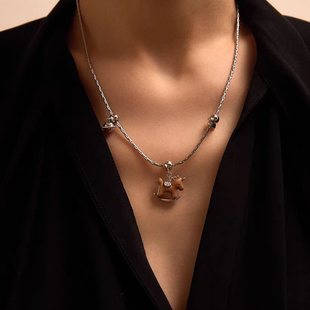小马本命年项链女款2025新款木马锁骨链高级感轻奢长款秋冬毛衣链