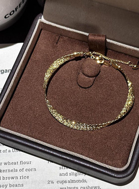 黄金色爆闪车花线莫比乌斯手镯