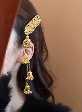 复古金色重工流苏发夹精致新娘汉服发饰民族风轻奢高级感侧边夹子