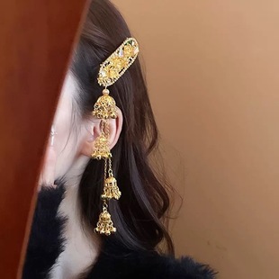 复古金色重工流苏发夹精致新娘汉服发饰民族风轻奢高级感侧边夹子