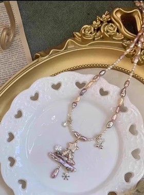 甜美气质圣诞树吊坠串珠项链女2025新款小众轻奢时尚设计高级项链