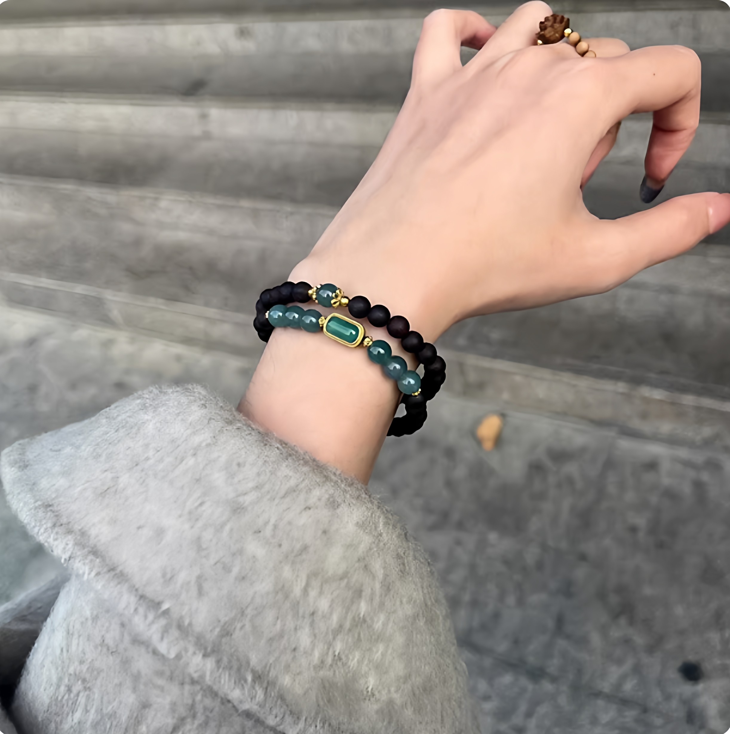 法棍猫金发晶手链女金包银猫眼转运珠时尚轻奢小猫咪手串送女友