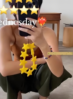 韩系ins设计师同款个性潮流硅胶彩色五角星多巴胺手机包挂绳挂链