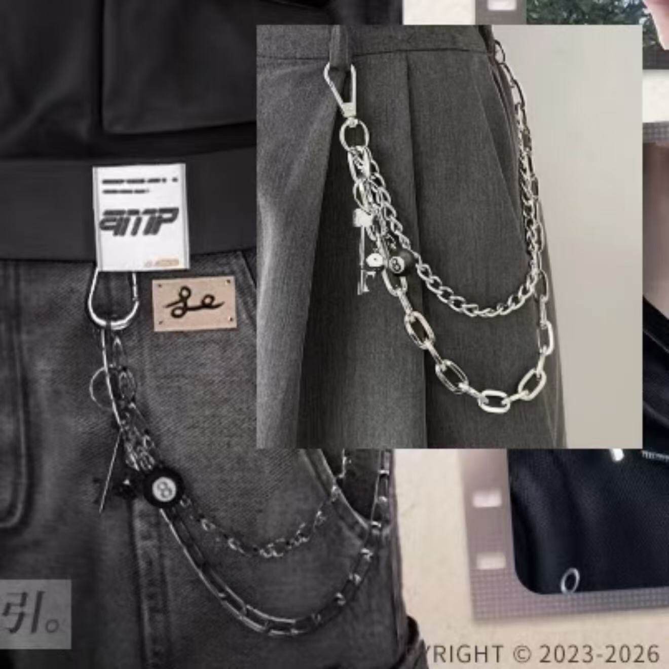 欧美高街嘻哈金属链条裤链挂饰