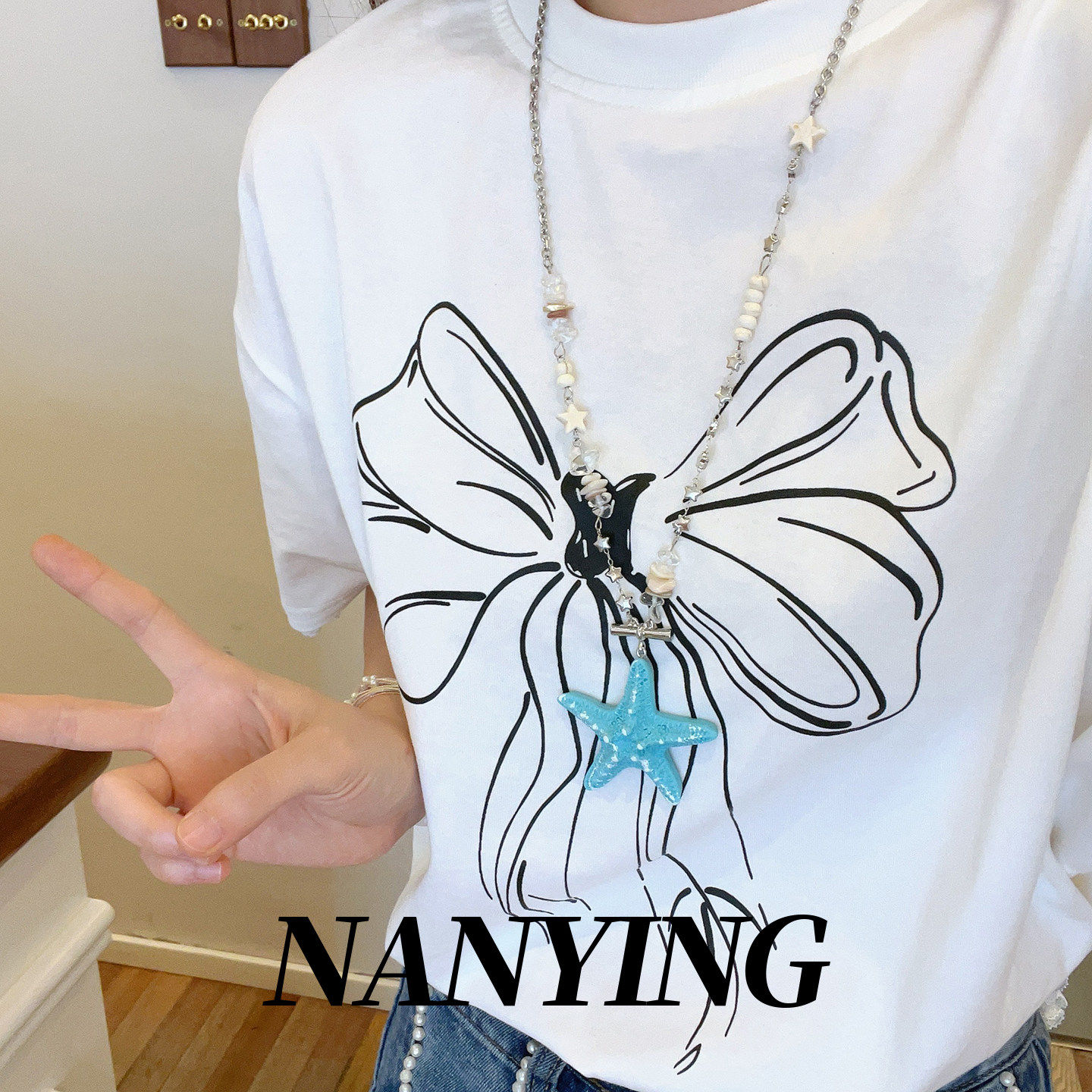 多巴胺海星吊坠项链长款毛衣链海边度假风锁骨链女款颈链小众配饰