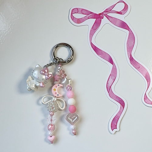 手工自制粉色系kt玩偶ins风精致挂件通用手机链甜美少女心包挂饰