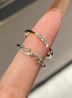 爆闪银色仿莫桑石星星叠戴戒指