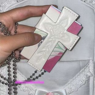 2025新款夏季个性设计感十字架卡包挂链y2k亚文化项链配饰挂坠