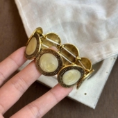 中古vintage波西米亚圆盘串珠手链复古小众时尚 叠戴手镯弹力手环