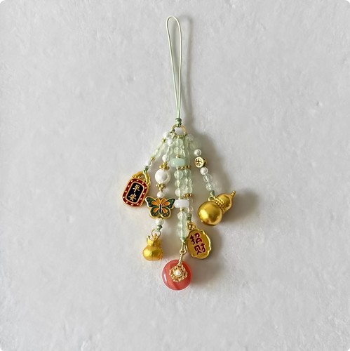 小流苏手机链手机挂绳串珠手机链小众diy手机挂件新中式串珠星星