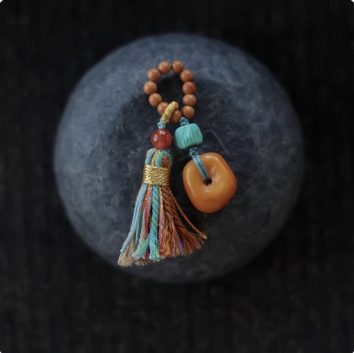 藏式方扣小滴溜跑环流苏挂件吊坠文玩配件2025新款复古小众设计感