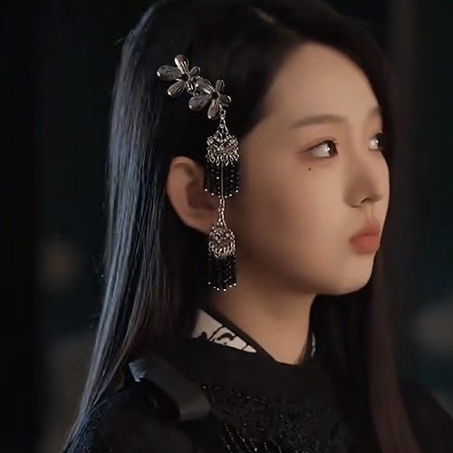 民族风配饰花神李柯以同款古风流苏铃铛边夹女2025新款侧边刘海夹