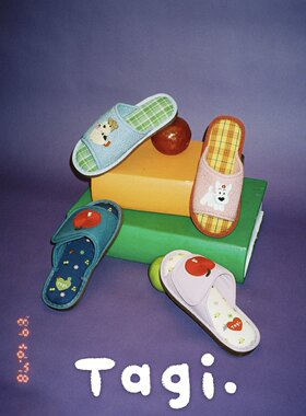 Tagi.可爱苹果哈哈爆米花春夏居家室内透气舒适防滑耐磨软软拖鞋