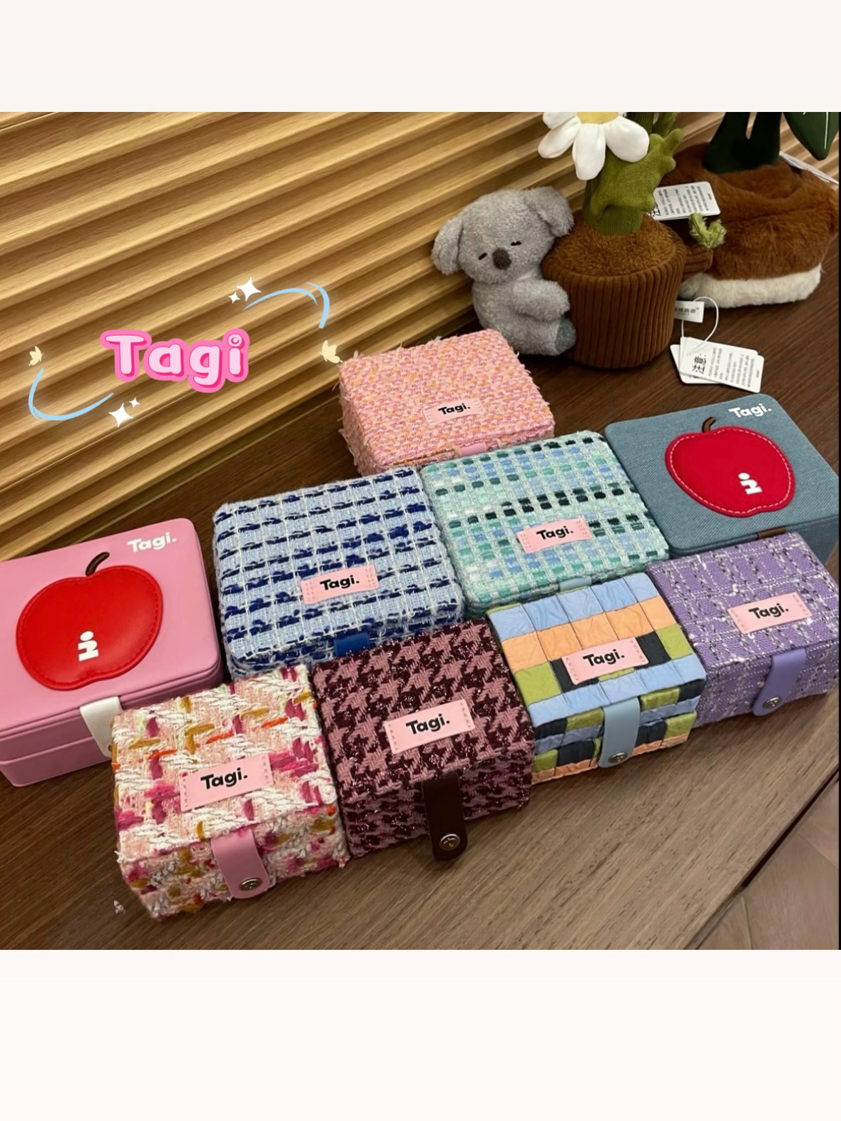Tagi.苹果压缩饼干创意可爱首饰盒枕头提花便携双层大容量收纳盒