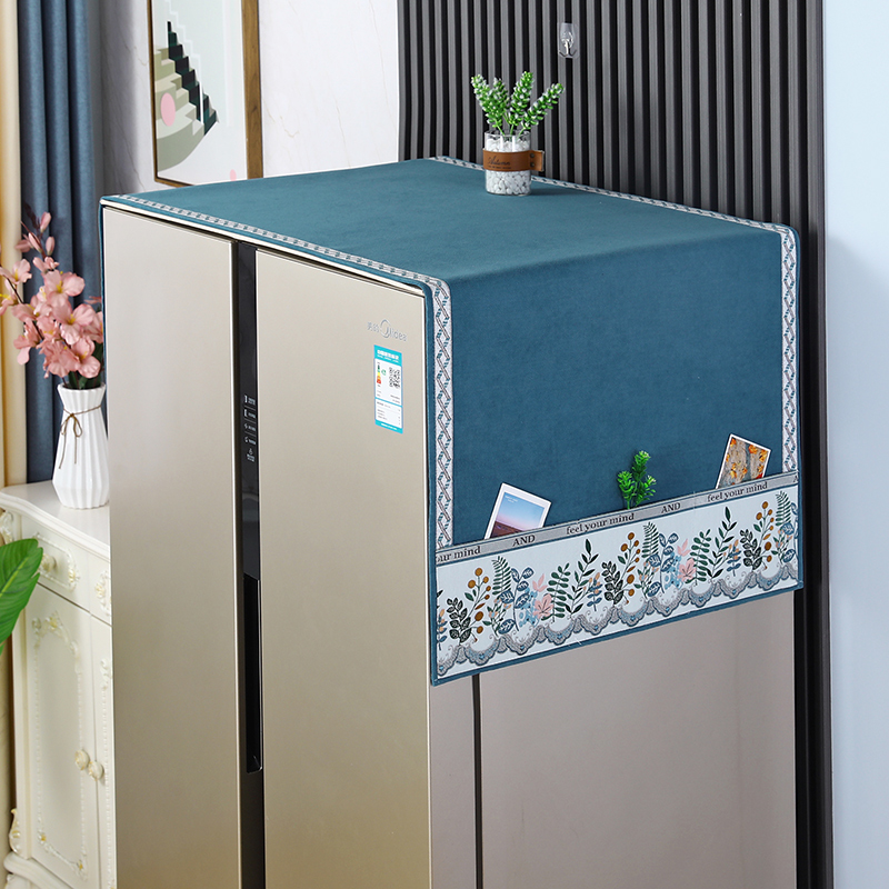 简约北欧冰箱盖布柜顶防尘罩单开门小双开门布艺冰箱罩洗衣机盖布