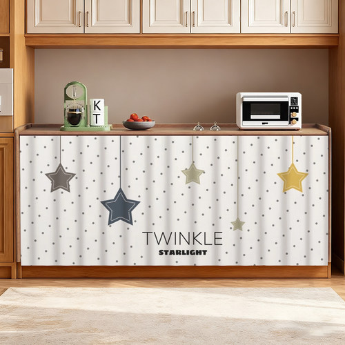 诗蝶橱柜遮挡帘门帘加厚棉麻