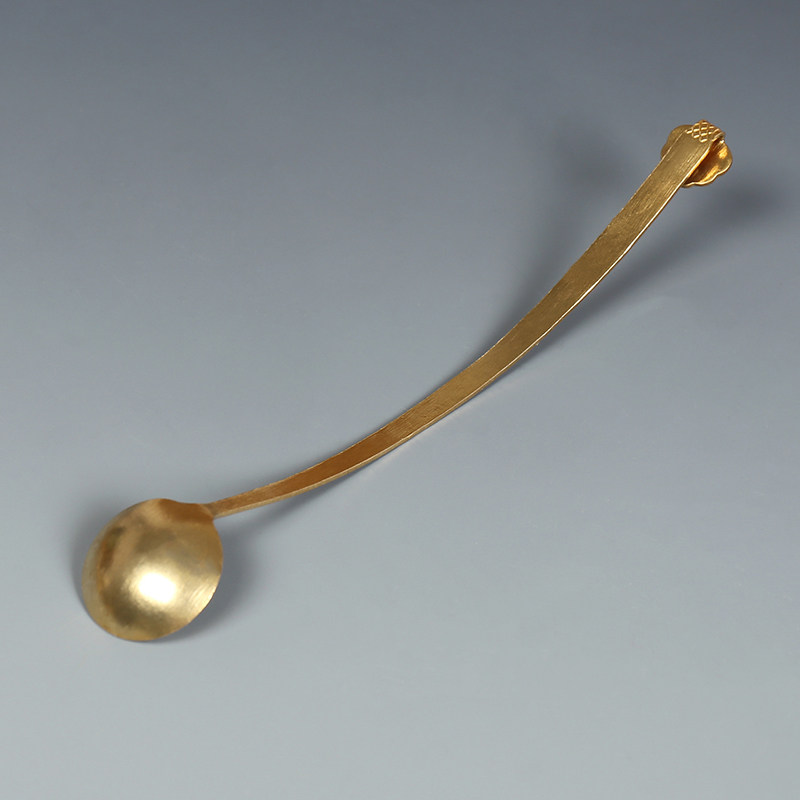 如意铜水勺 磨墨调色舀水用品文房器具