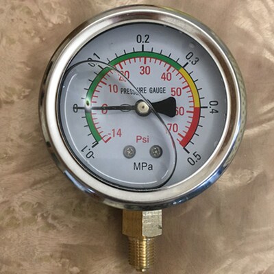 全不锈钢轴向耐震压力表-1-0-5bar消防設施压力真空表-0.1-0.5mpa