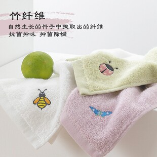 竹纤维毛巾油画风淡雅面巾抗菌除掉毛亲肤柔软速干手巾女