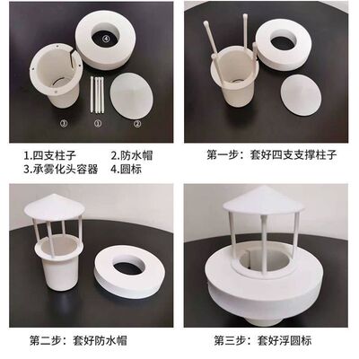 升级大雾量鱼缸鱼池深水漂浮水面造雾器假山流水雾烟雾浮标