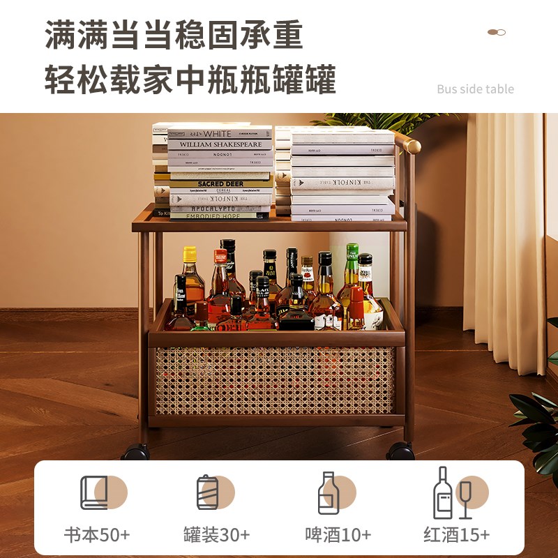 沙发边几可移动客厅侧边柜中小推车床头小桌子置物架茶几卧室收纳