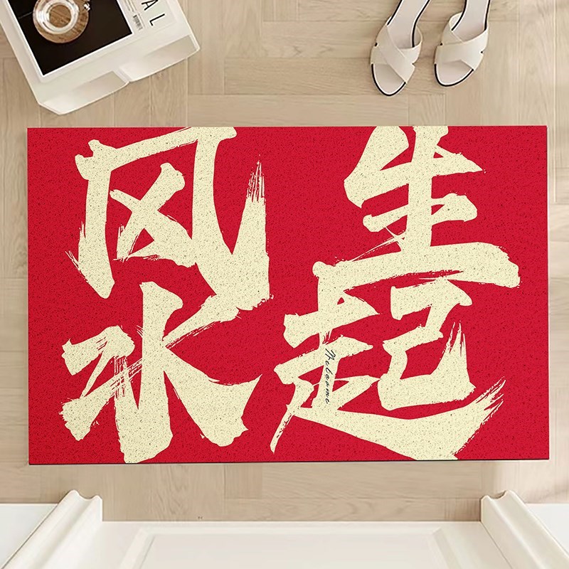 地毯门垫设计感文字进门丝圈地垫家用门口入户门门厅玄关踏踩脚垫