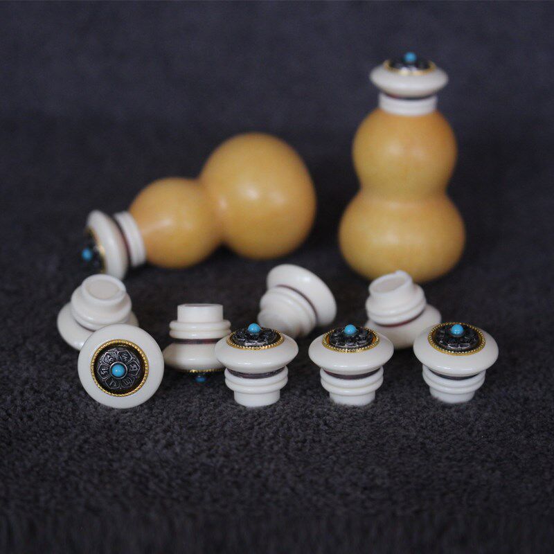 葫芦镶口天然文玩手绕指柔小葫芦配饰镶嵌盖帽旋转螺丝拧口