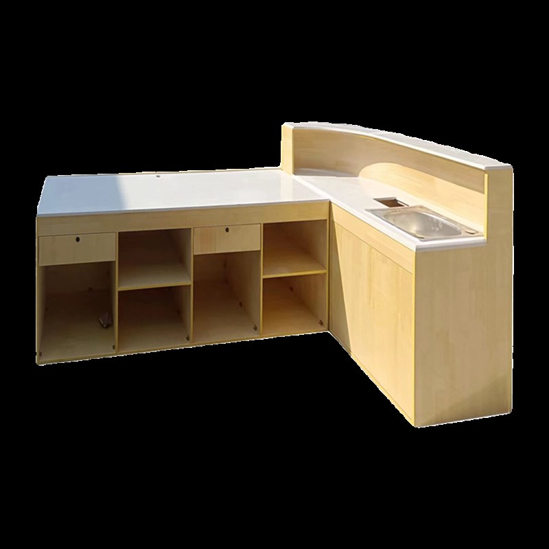 水果店切果台收银台一体柜台大理石台面操作吧台果蔬店水果切洗台