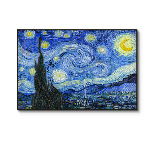 世界名画梵饰画星月夜客厅沙发背景墙挂画卧室床壁画星空画