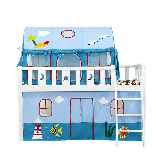 儿童床帐篷床幔男孩上下层床装饰半高床公床下铺遮光卡通汽车