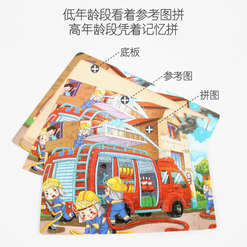 乐尔思木质片儿童拼图拼板早教-5--7岁男孩女宝宝益智力