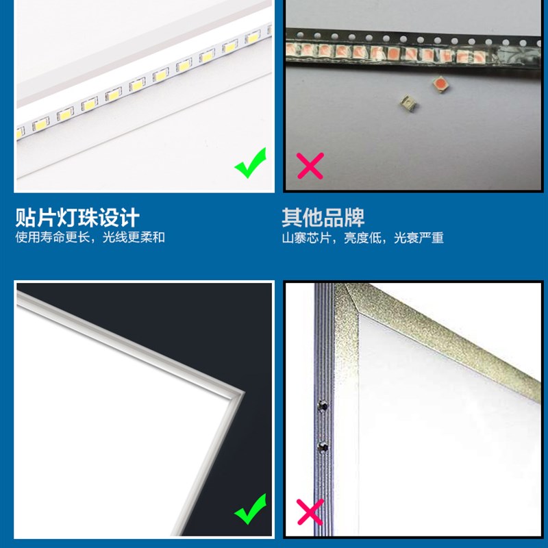 0*0集成吊顶矿棉板平板灯铝扣板石膏板00x00LED面板格栅灯