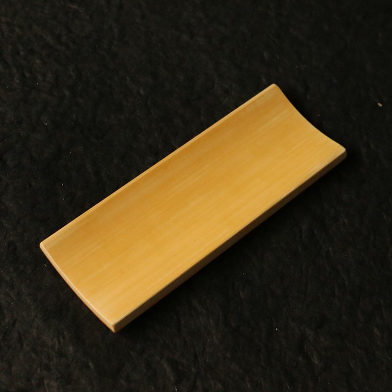 精品东阳名家戚挺飞纯手工留青雕刻老玉竹茶则竹雕竹制小茶荷臂搁