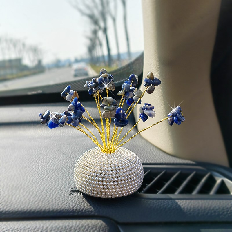 车载香水天然水晶满天星香薰摆件汽车车内中控台饰品摆件车内装饰