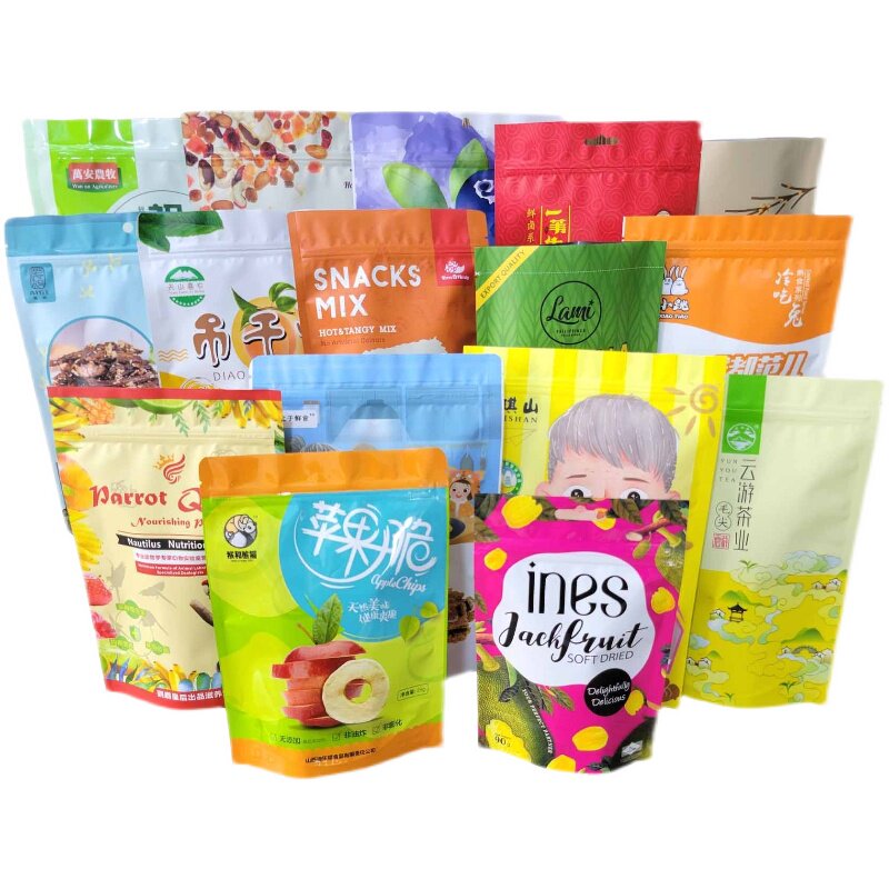 食品包塑料厂家订制自封自立八边封子卷膜印刷