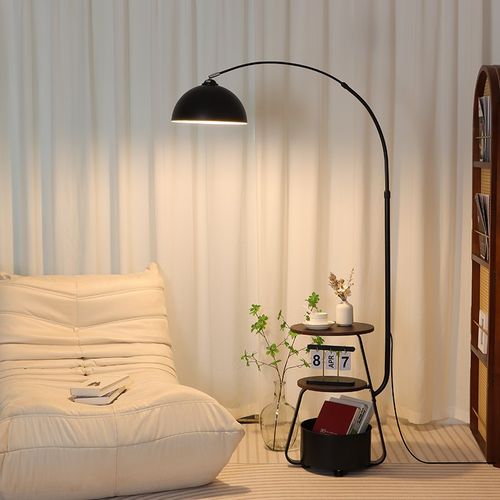 钓鱼灯落地灯客厅卧室新款沙发旁边级感法式中古奶油风台灯