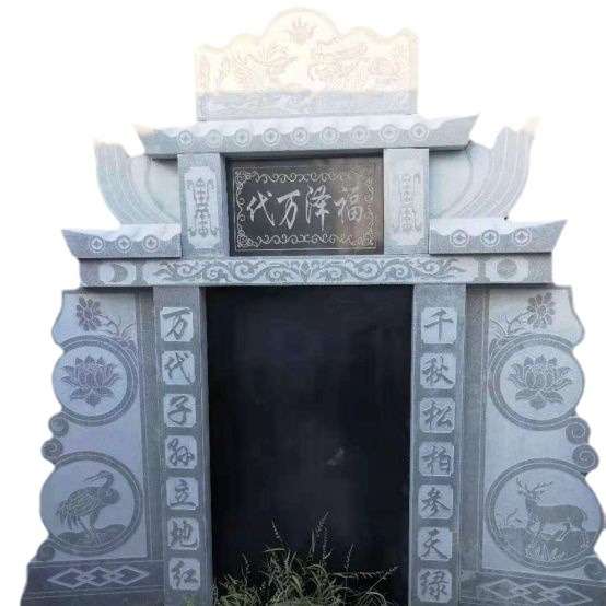 厂家岩石陵园花岗岩墓碑农村土葬组合石碑芝麻灰刻字墓碑