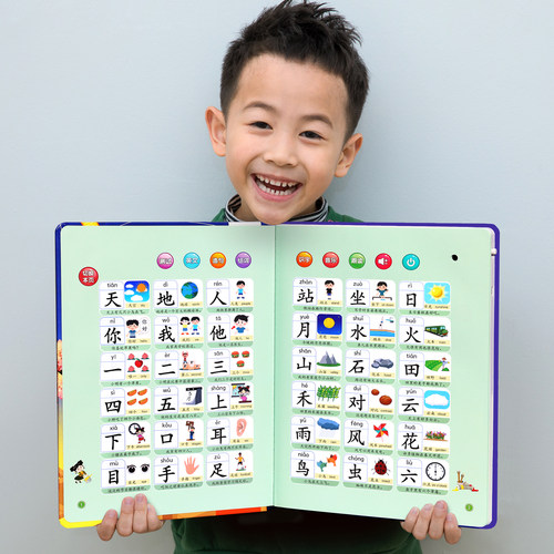 会说话的儿童识字发声书幼儿早教认字趣味卡片手指点读声
