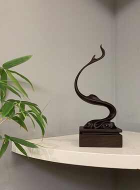 虬龙底座石奇石底座架树脂摆放盘通用仿实木艺术创意