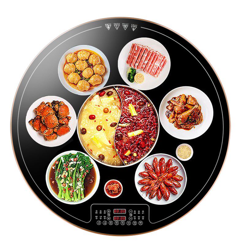 运韬火锅暖菜板自动恒温餐桌饭菜保温菜台加热转盘餐桌垫