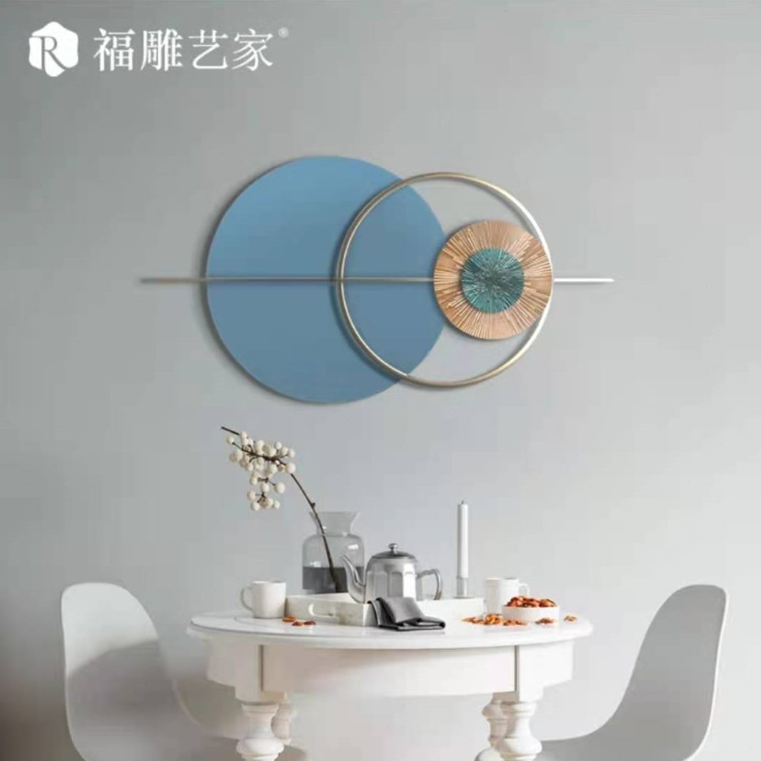 背景墙现代简约沙发餐厅客厅装饰画北欧轻奢卧室挂画创意壁画圆形图片
