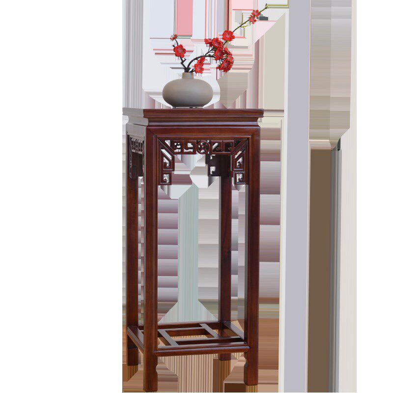 坚守架全实木室内客厅盆景绿萝鱼缸艺术品落地架多层