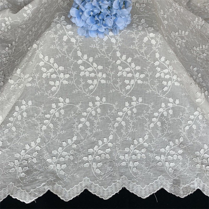 立体铃兰风铃布刺绣蕾丝面料 桌布钢琴罩服饰布料宽