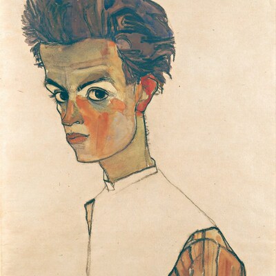 埃贡席勒   自画像肖像表现义 现代抽象旁白装饰画