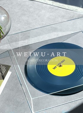 现代样板间创意黑胶古典唱片盒复古音乐唱片碟片装饰品